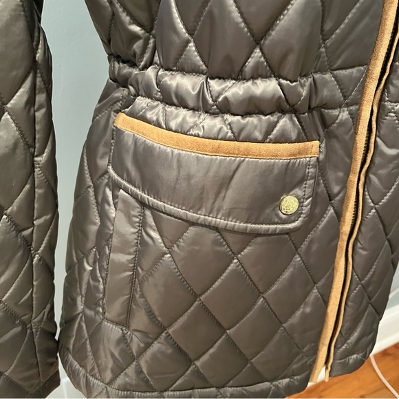 Vince Camuto Brown & Olive Quilted Military Style Field Jacket Size Medium - Picture 4 of 11